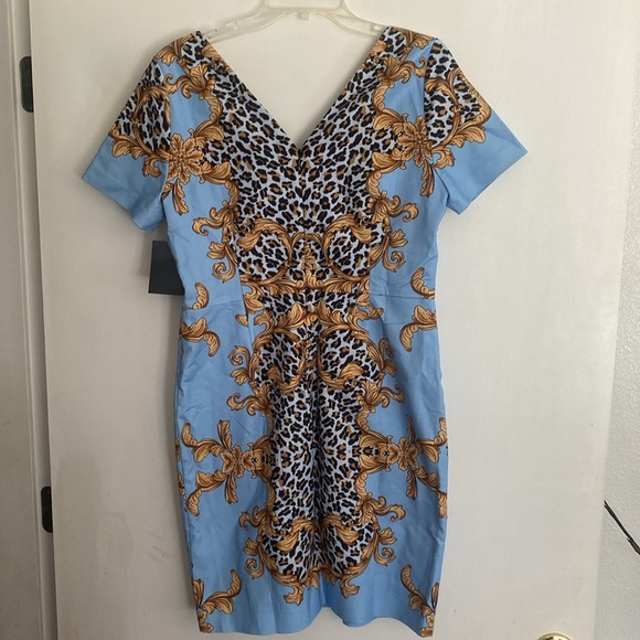 Boston Proper Scroll Animal Print Sheath Dress NWT (L10) - Picture 6 of 6